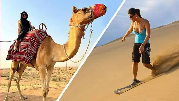 sandboarding and camel trekking
