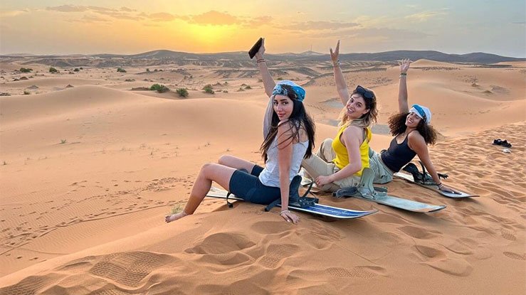 Sandboarding + Sunset in the Sahara