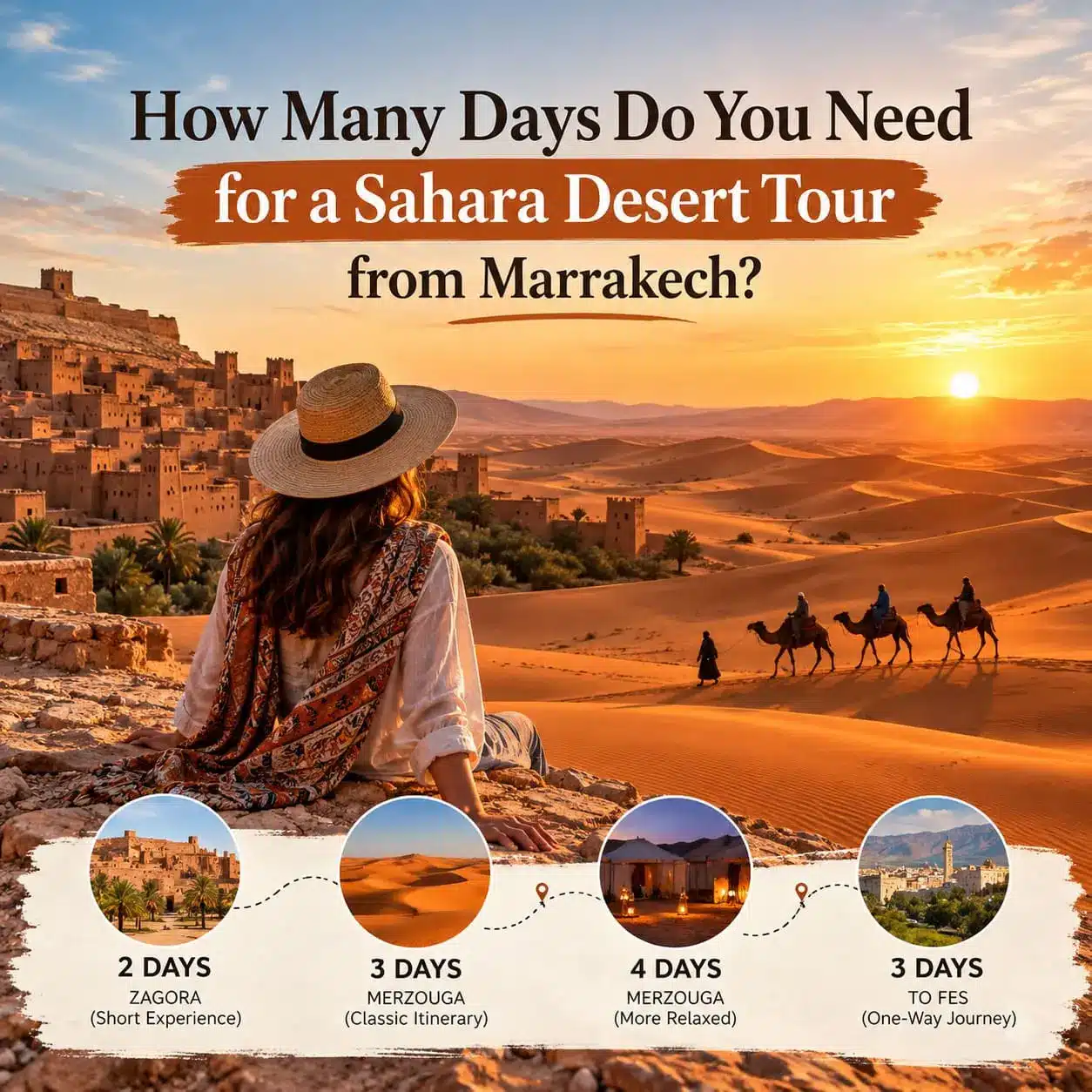 how many days you need for a Sahara Desert tour from Marrakech before choosing your route